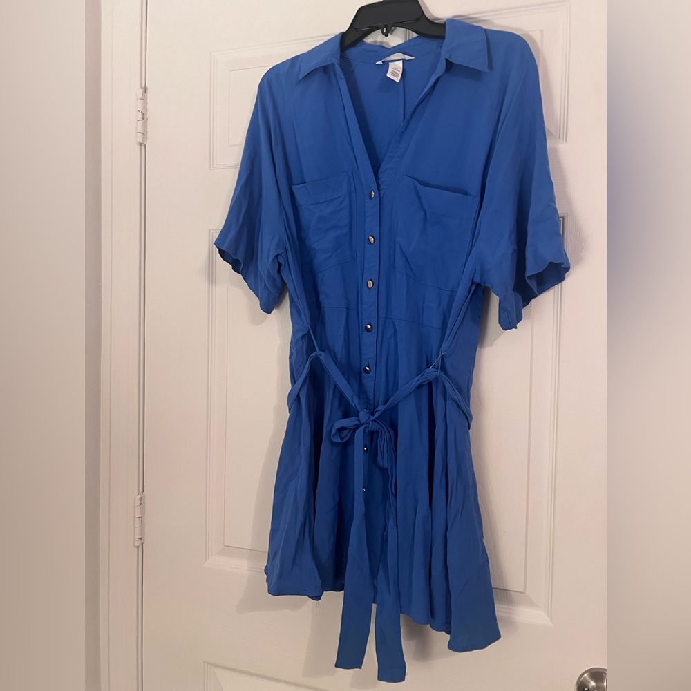 H&M Blue Button Down Dress